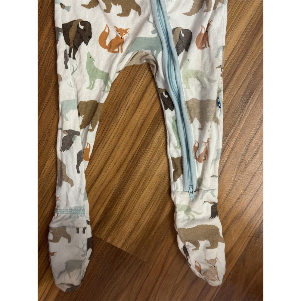 Kickee Pants Baby Boys 6-9 Months Forest Animals Bamboo Footed Sleeper Pajamas - Picture 3 of 5